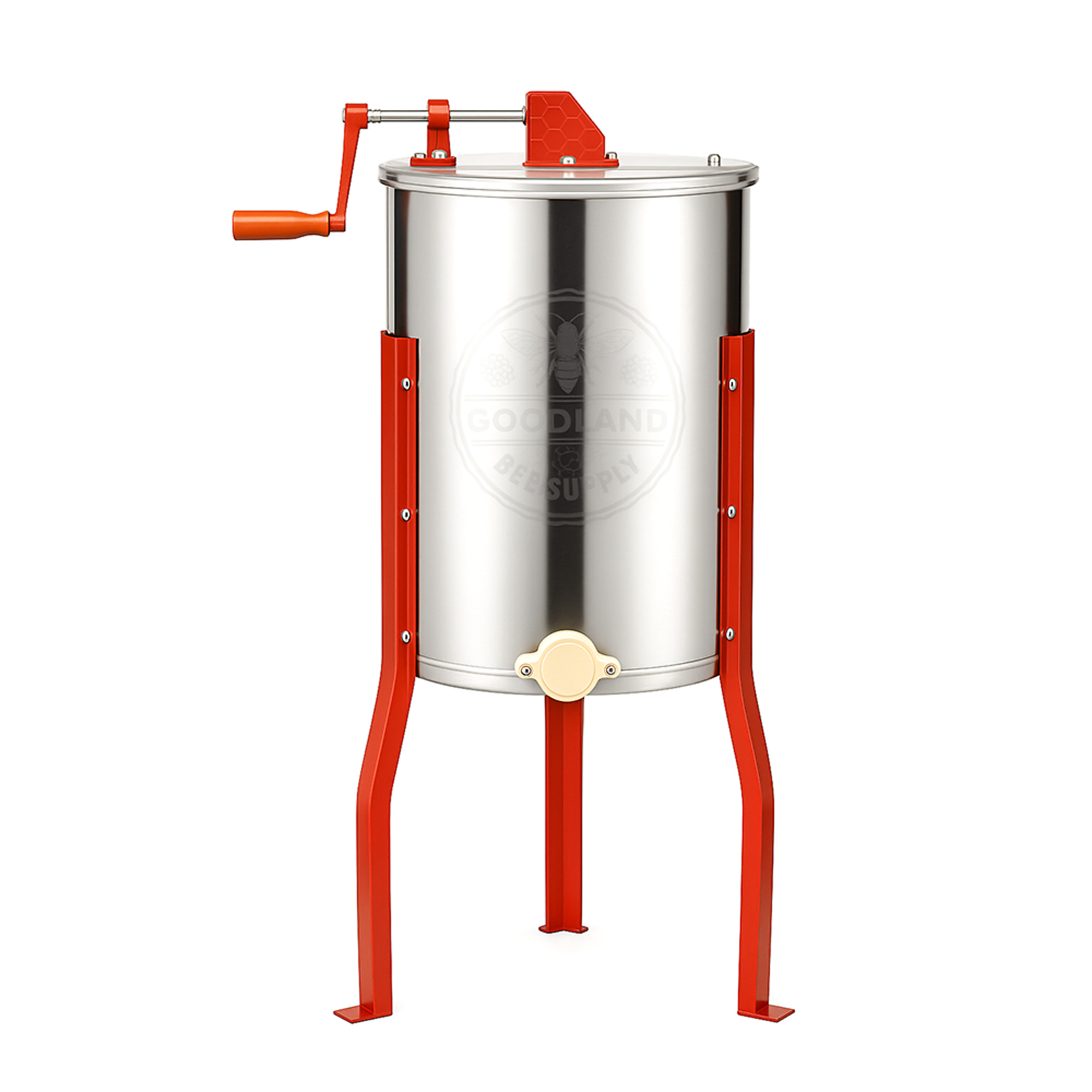 GoodLand Bee Supply HE2MAN 2 Frame Beekeeping 304 Stainless Steel Drum Honey Extractor With Stand - Manual